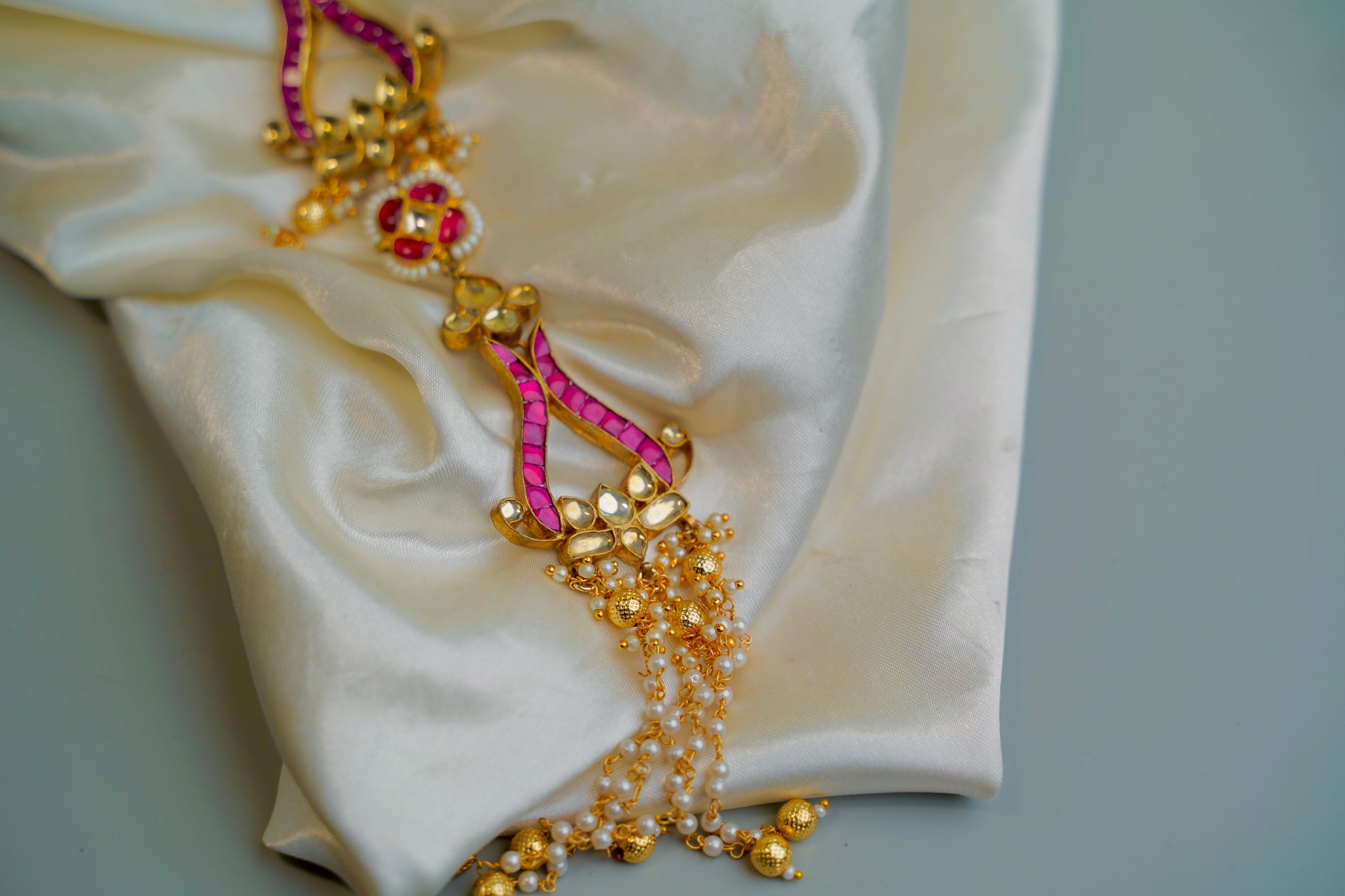 Pachi Kundan Hair Chotti Pink - Jewels by Meena