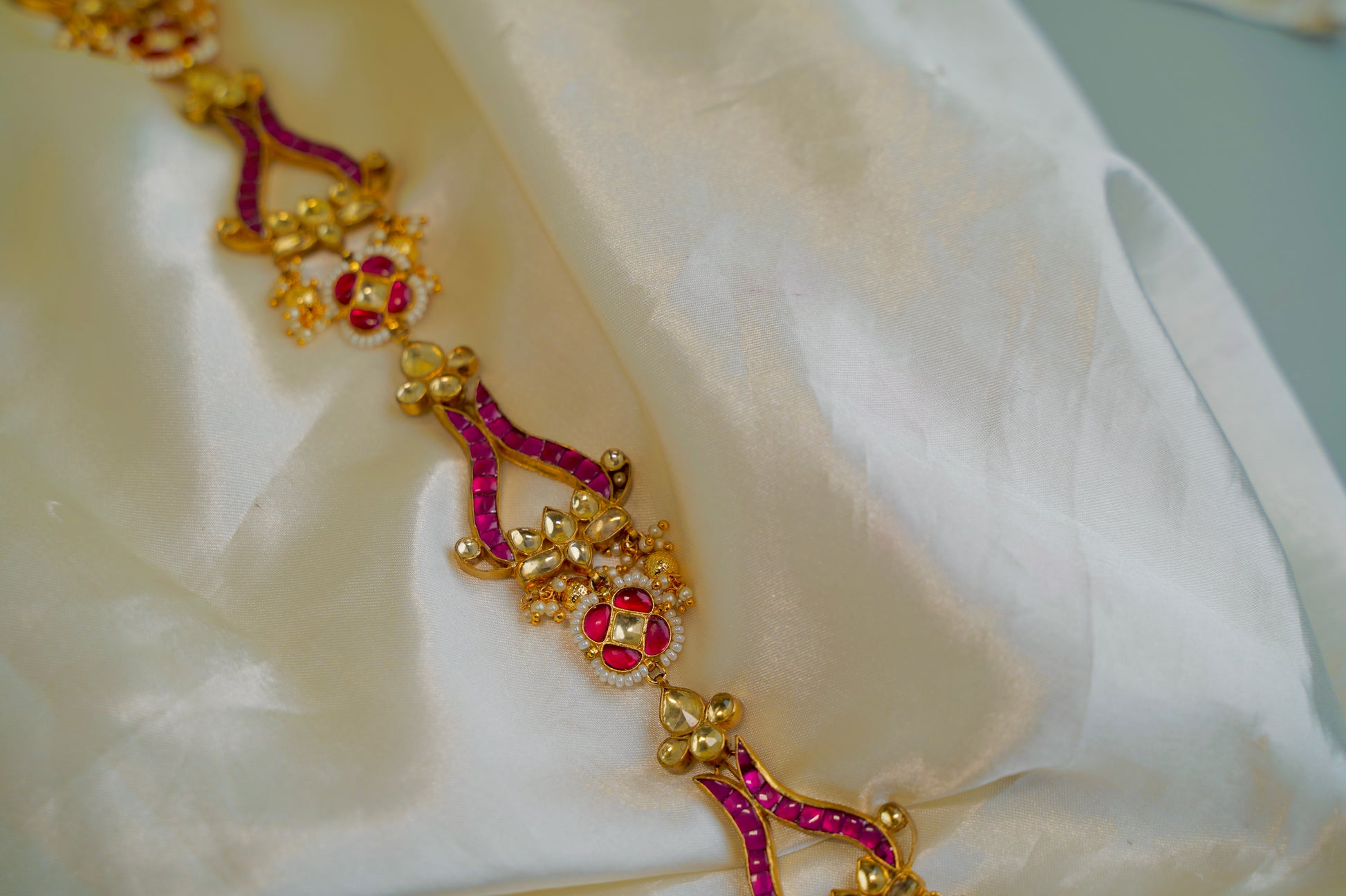Pachi Kundan Hair Chotti Pink - Jewels by Meena