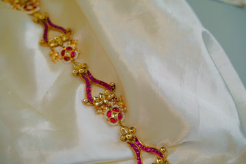 Pachi Kundan Hair Chotti Pink - Jewels by Meena
