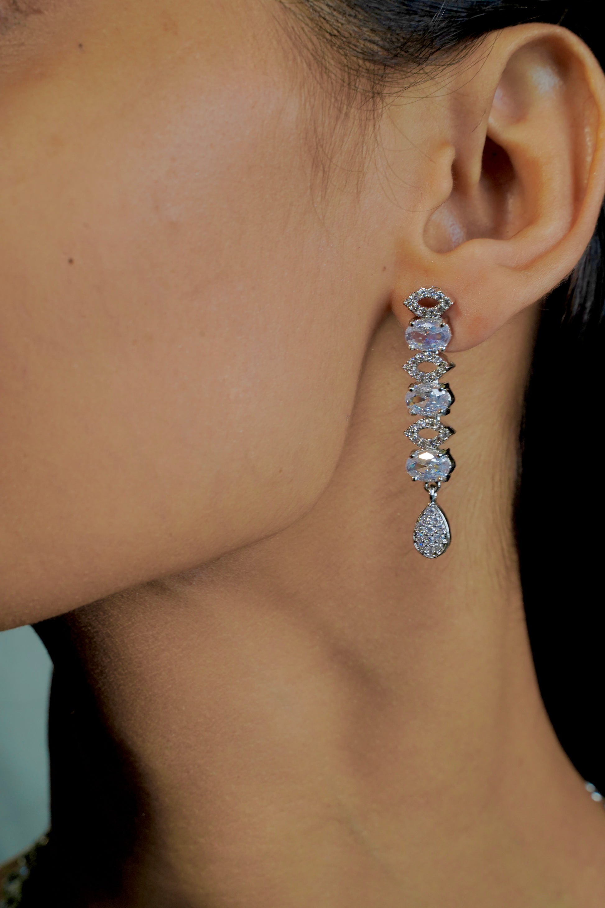 "Two-Layer AD Necklace with Crystal Stones for a Graceful Look" - Jewels by Meena