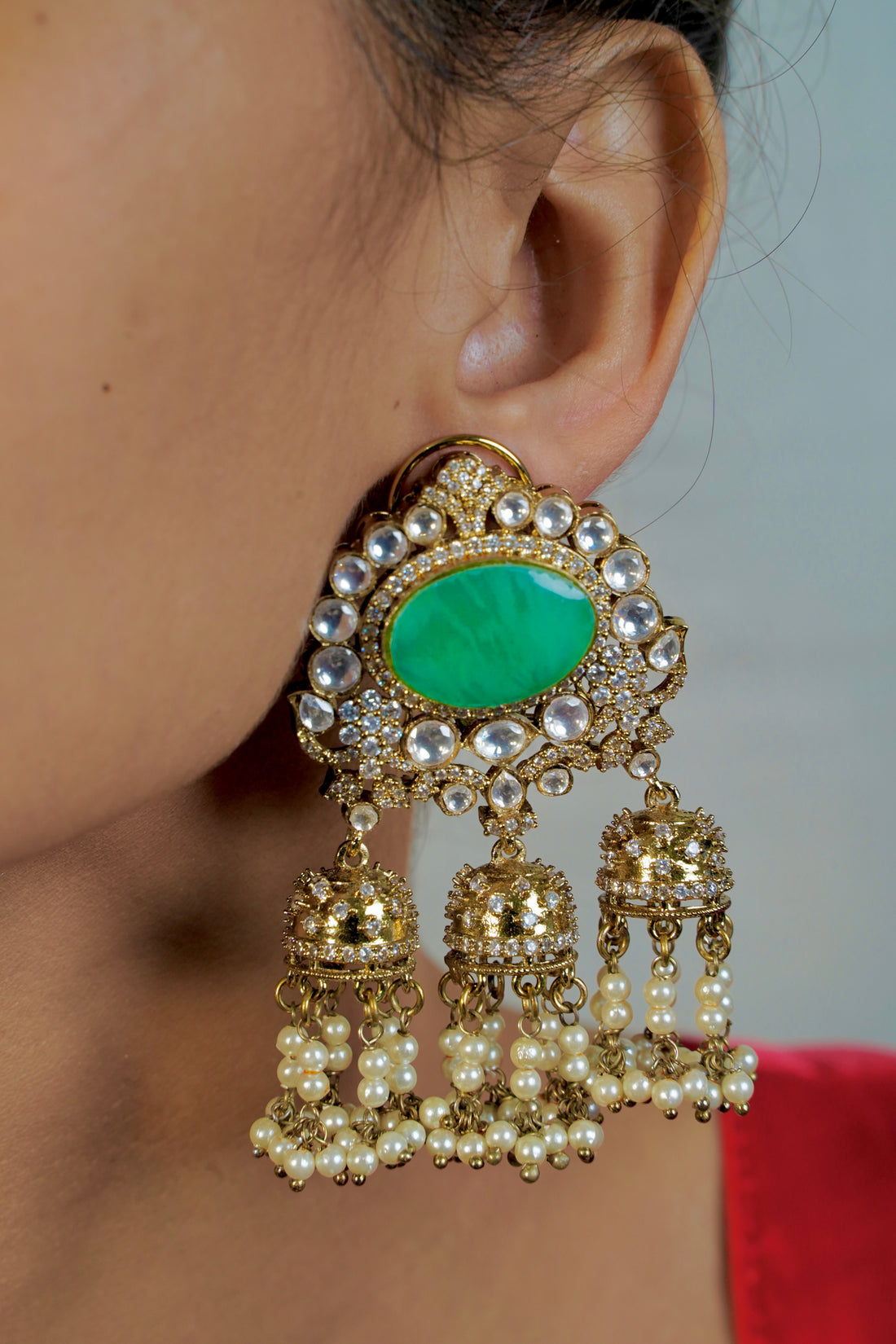 Emerald Drop Earings - Jewels by Meena