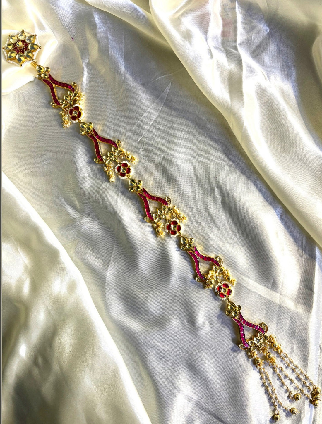 Pachi Kundan Hair Chotti Pink - Jewels by Meena