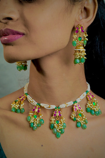 Pearl Chain with Butterfly Pendant Pachi Kundan