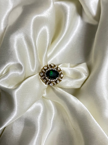 Victorian Regal Green Emerald Ring