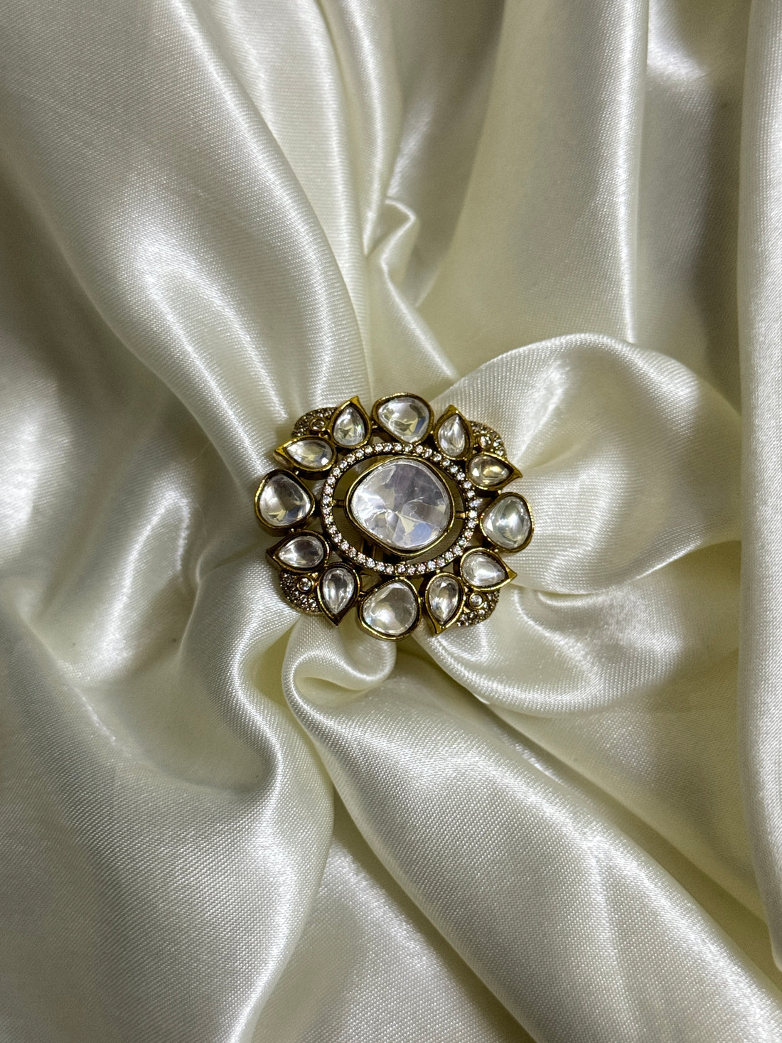 Victorian Ivory Lace Pearl Ring