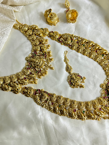 Bridal Jadau Temple Set Gold Beads