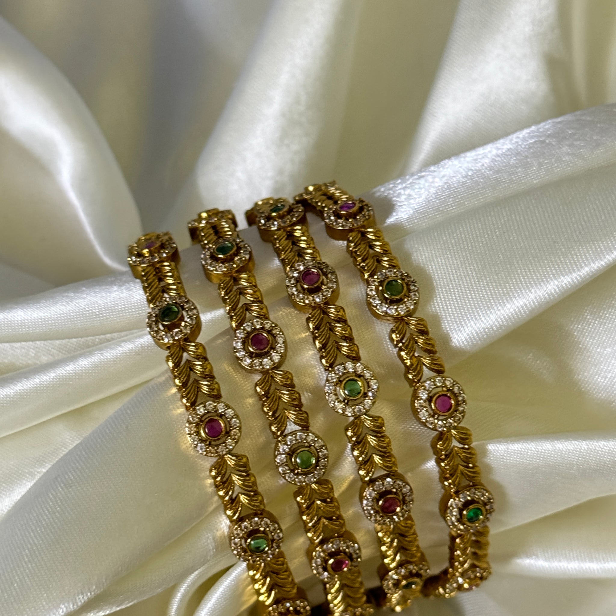 Kemp AD Gold Bangles - Set of 4 - Jewels by Meena