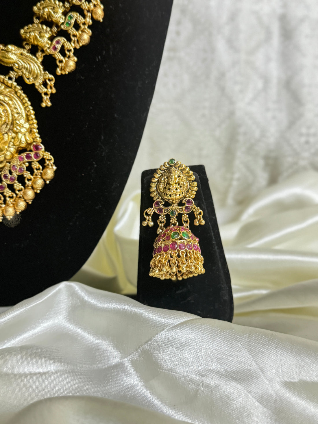 Bridal Temple Golden Combo Set in Gold Beads