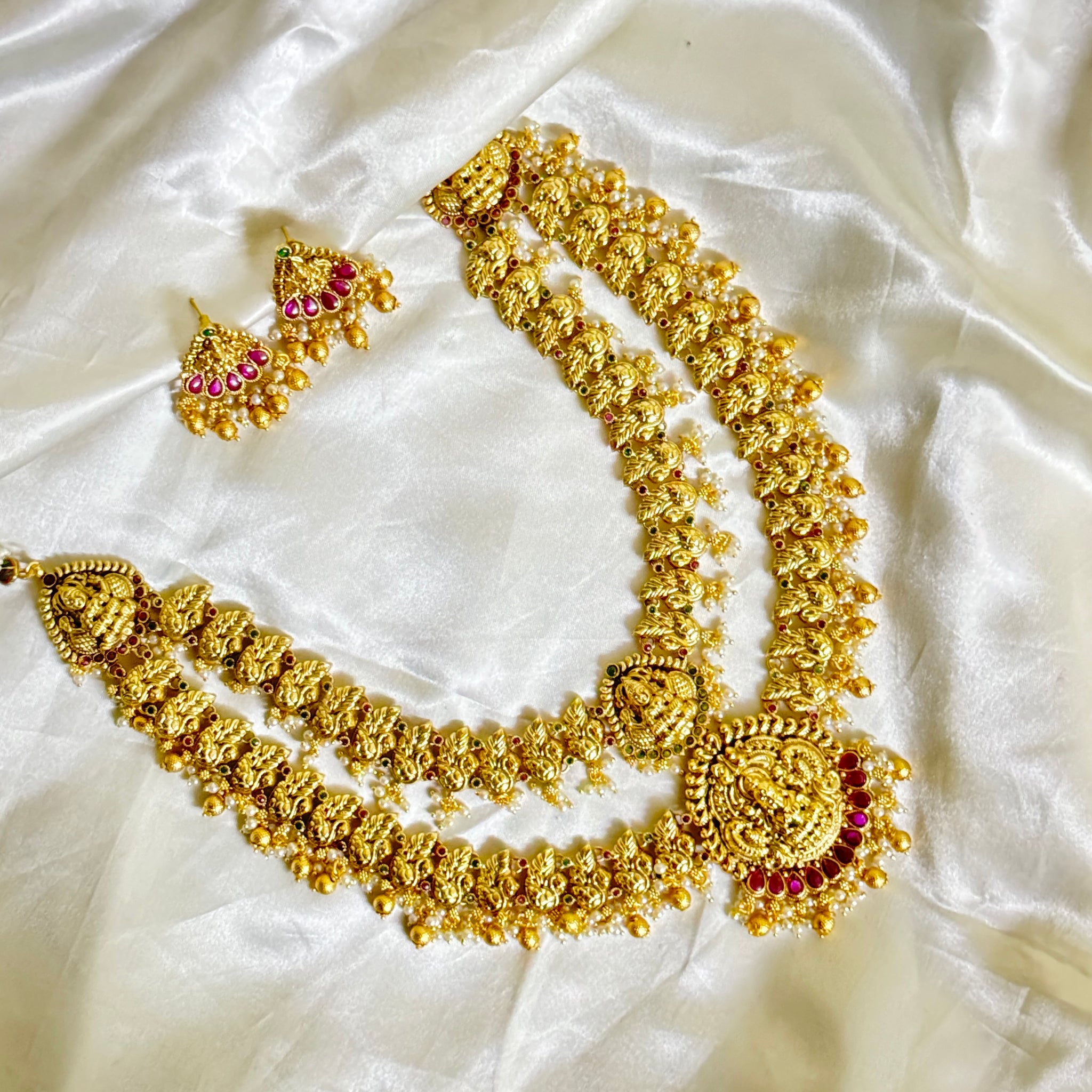 Antique Two Layer Lakshmi Necklace Set