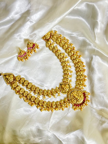 Antique Two Layer Lakshmi Necklace Set