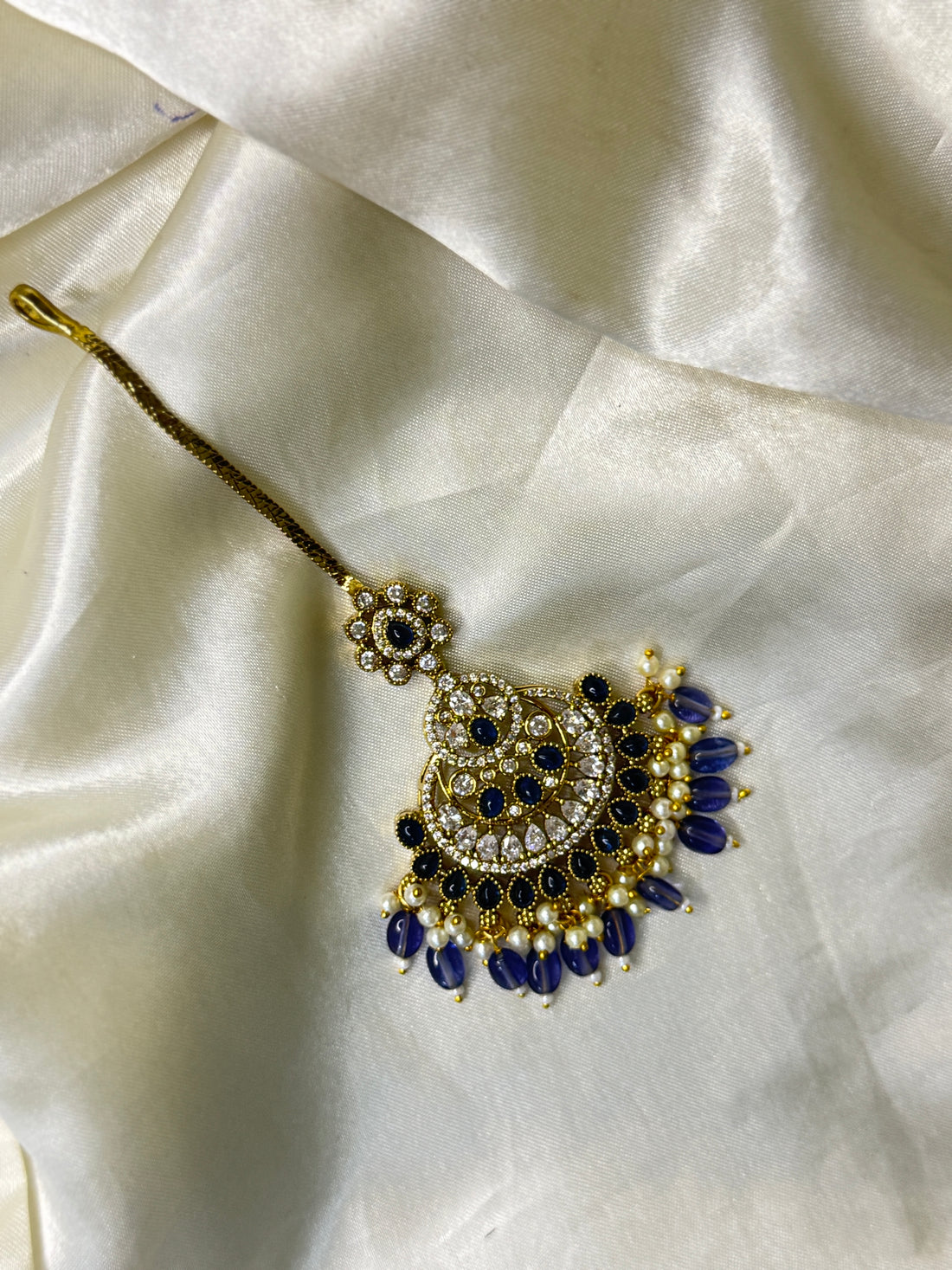 Victorian Maangtikka with Purple Stones & Elegant Purple Beads