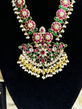 Exquisite Jadau Necklace with Floral and Leaves Design in (18K Gold Plated) - Jewels by Meena