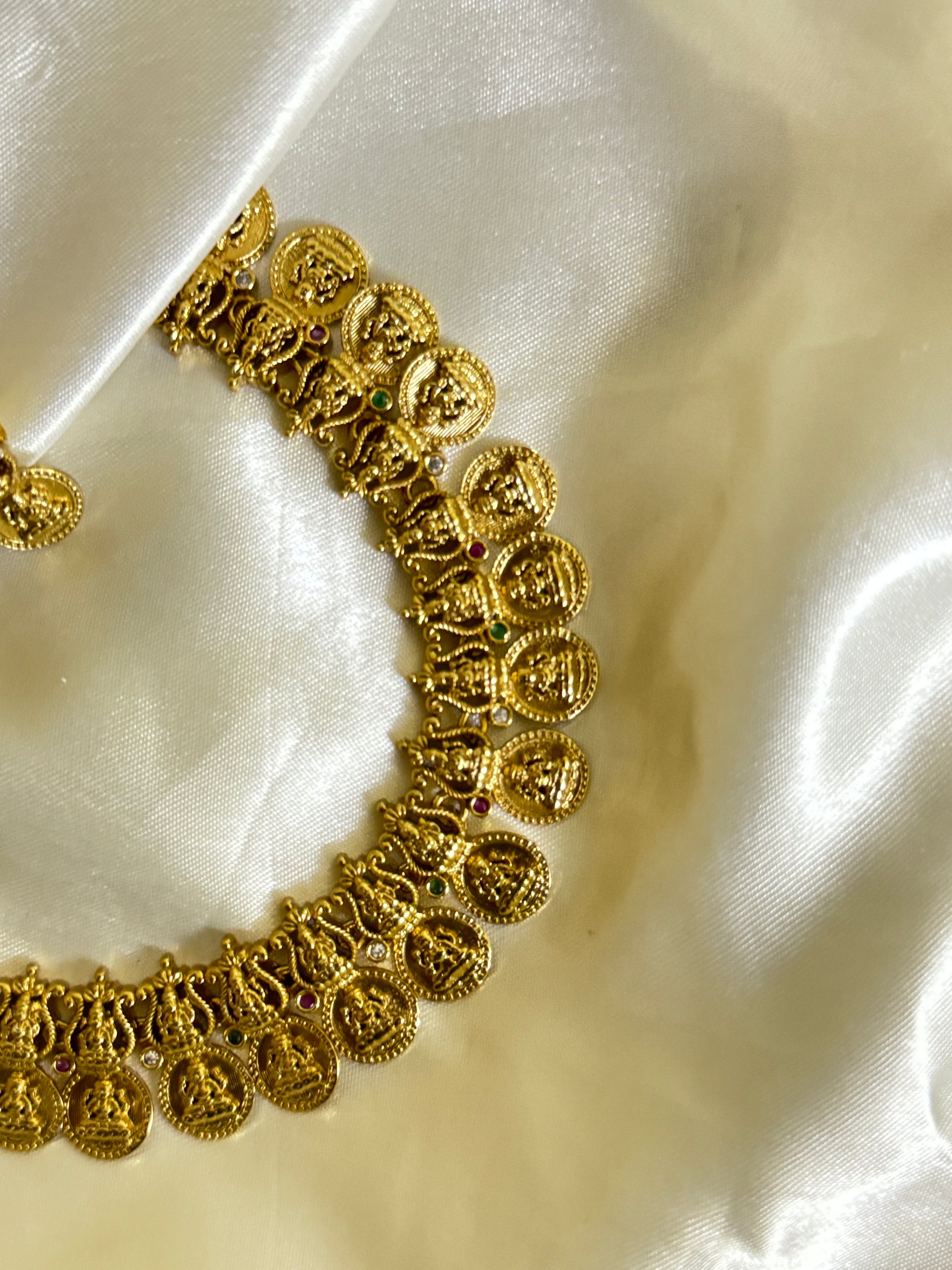 Vintage Lakshmi Coin Necklace - Regal Charm - Jewels by Meena