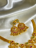 Antique Floral Necklace with Stone Embellishments - Timeless Beauty - Jewels by Meena