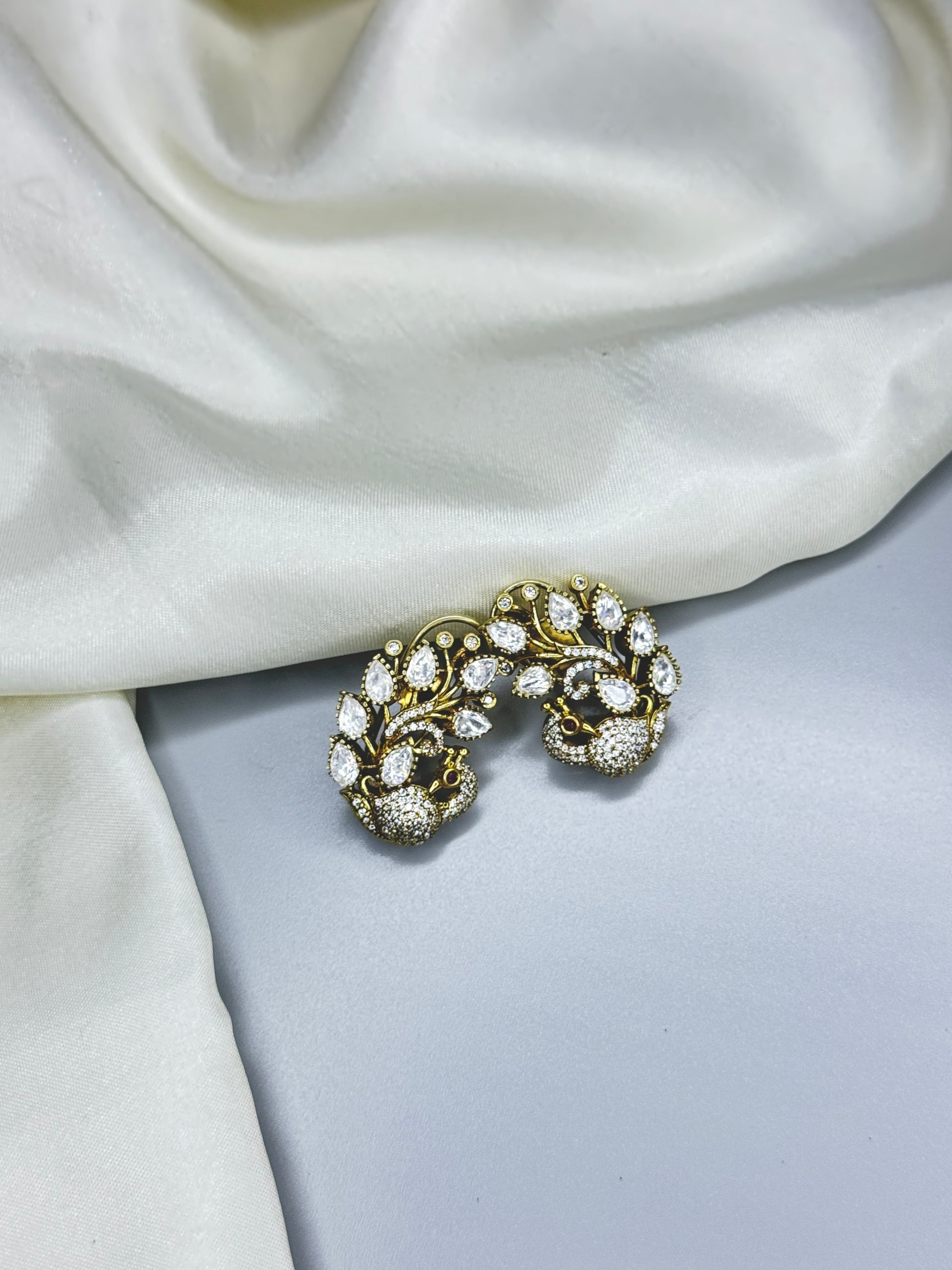 Peacock Diamond & Stone AD Earrings – Majestic Elegance - Jewels by Meena