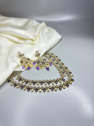 Victorian Purple Stone Beauty with Crystal Finish