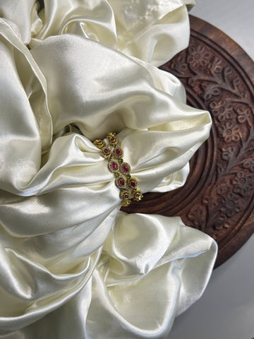Antique Bangles with Red Stones and Crystal Accents