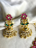 Elephant Pachi Kundan necklace with Golden beeds - Jewels by Meena