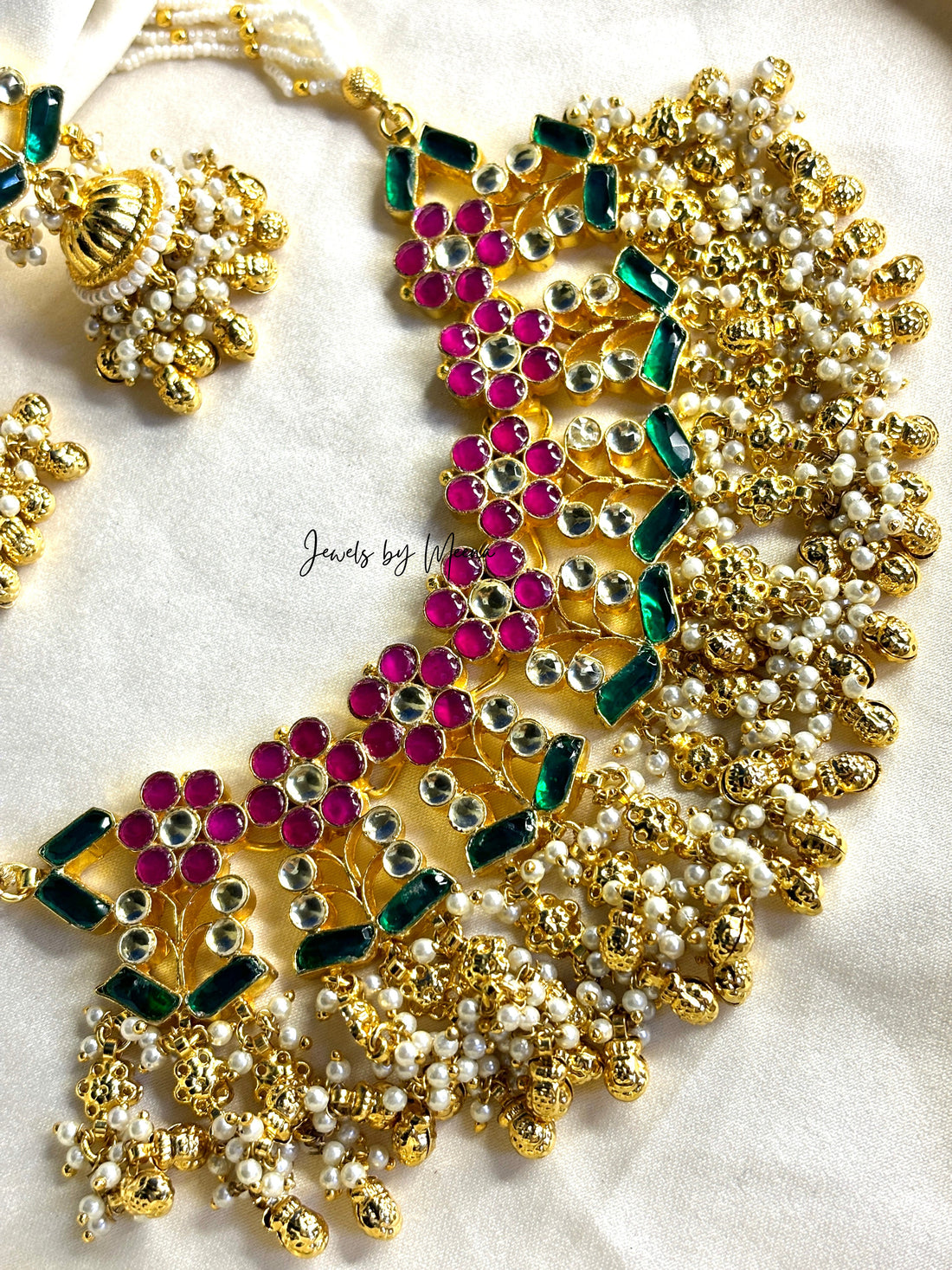Grand Pachi Kundan Necklace - Jewels by Meena