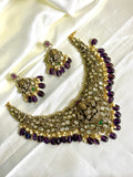 Temple Victorian Necklace in Purple Beeds - Jewels by Meena