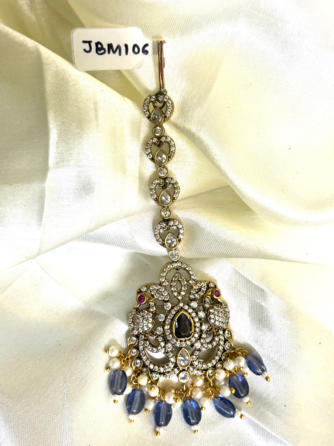 Peacock Victorian AD Maangtikka - Jewels by Meena