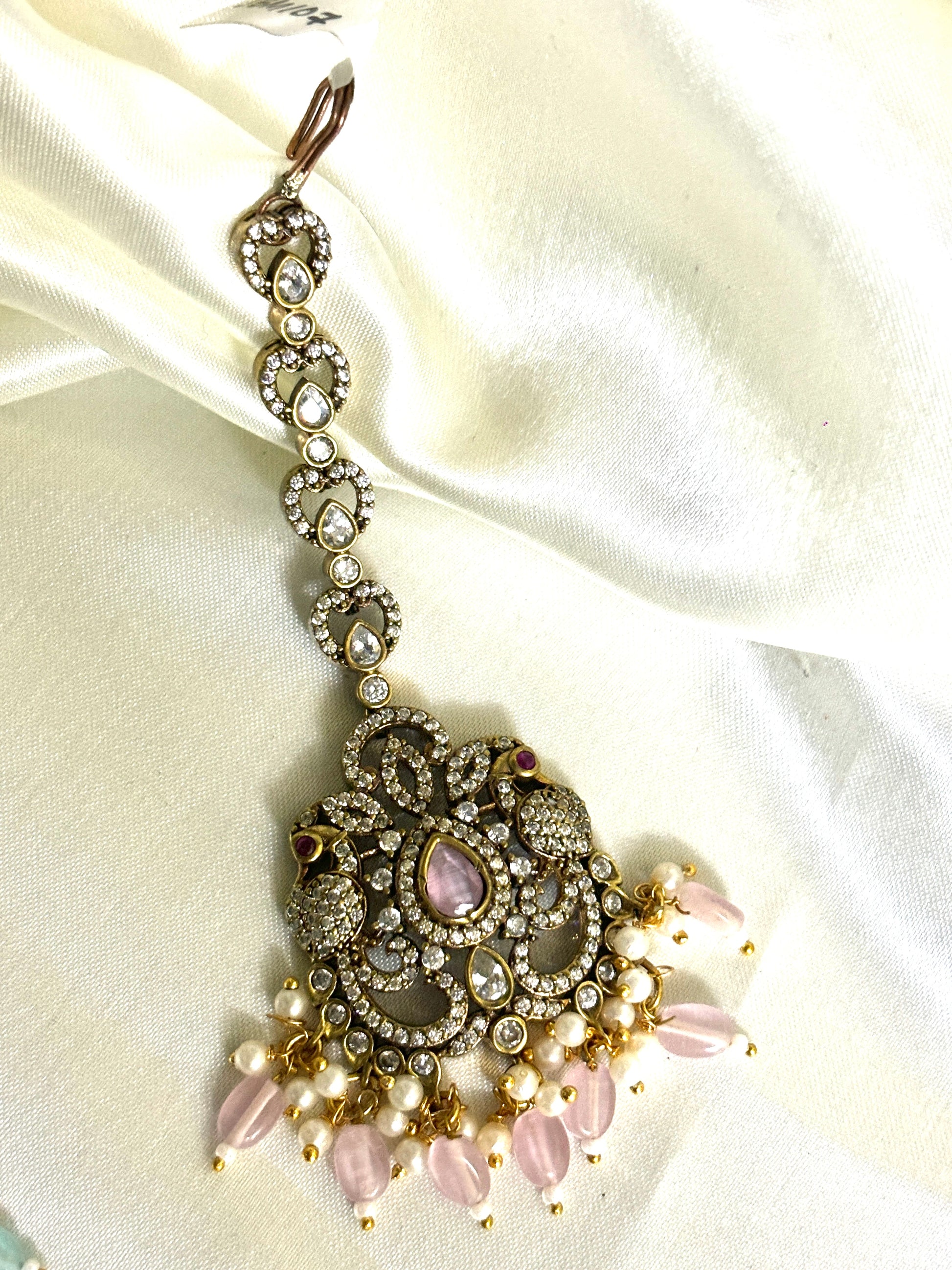 Peacock Victorian AD Maangtikka - Jewels by Meena