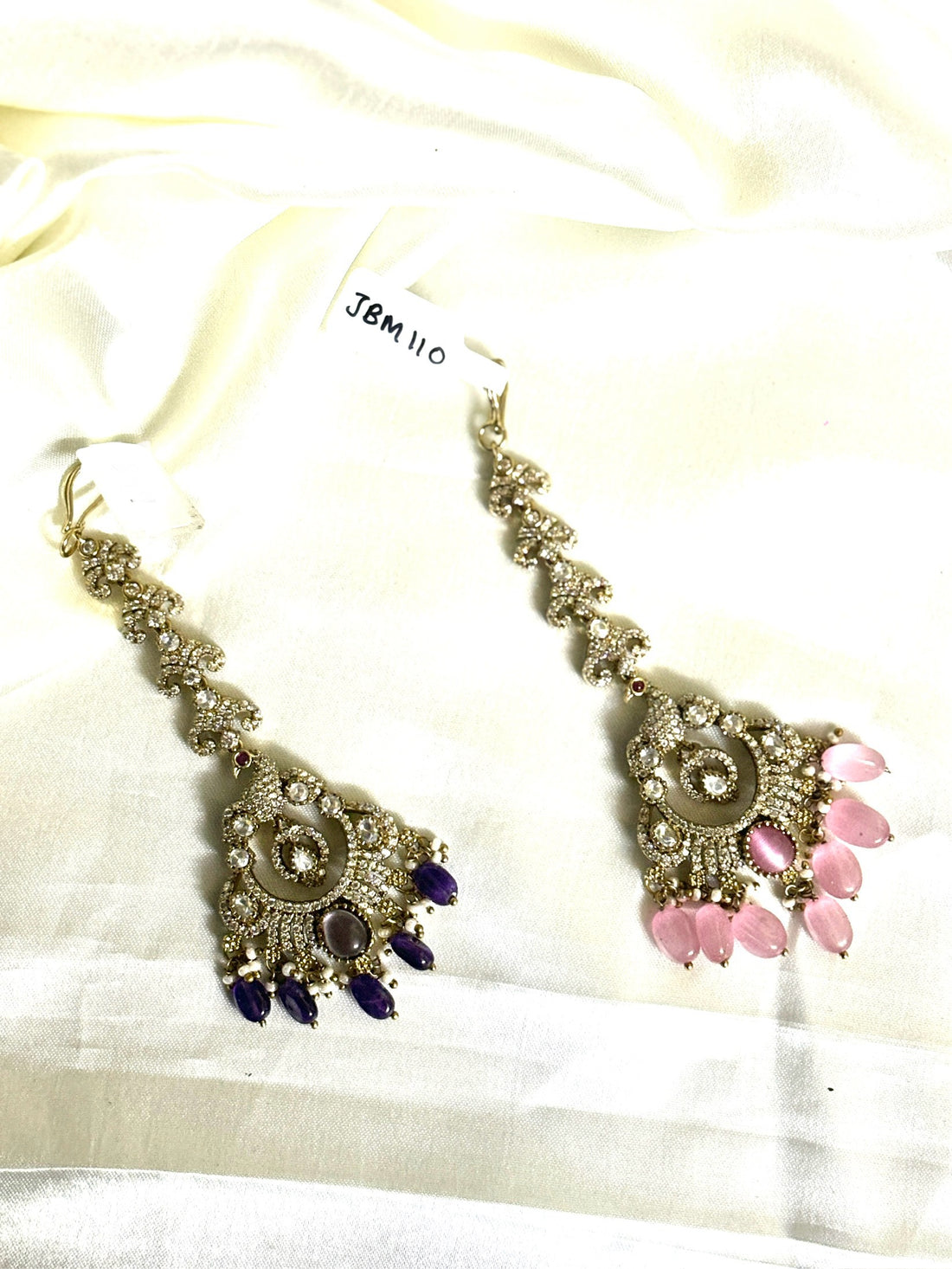 Peacock Victorian Moissanite Maangtikka - Jewels by Meena