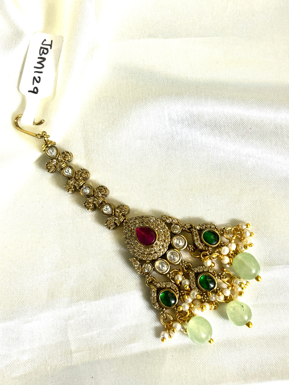 Jadau Victorian Teardrop Maangtikka - Jewels by Meena