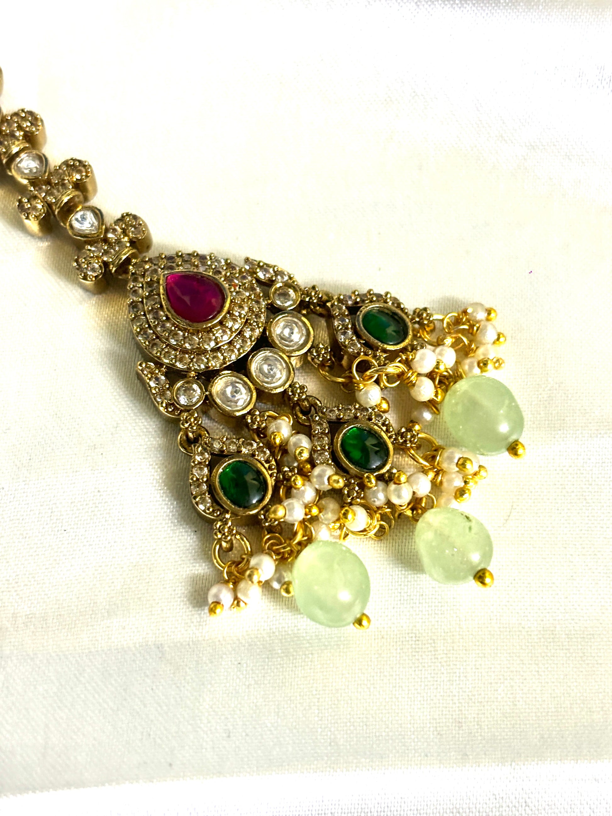 Jadau Victorian Teardrop Maangtikka - Jewels by Meena
