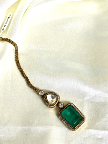 Polki Doublet Victorian Maangtikka - Jewels by Meena