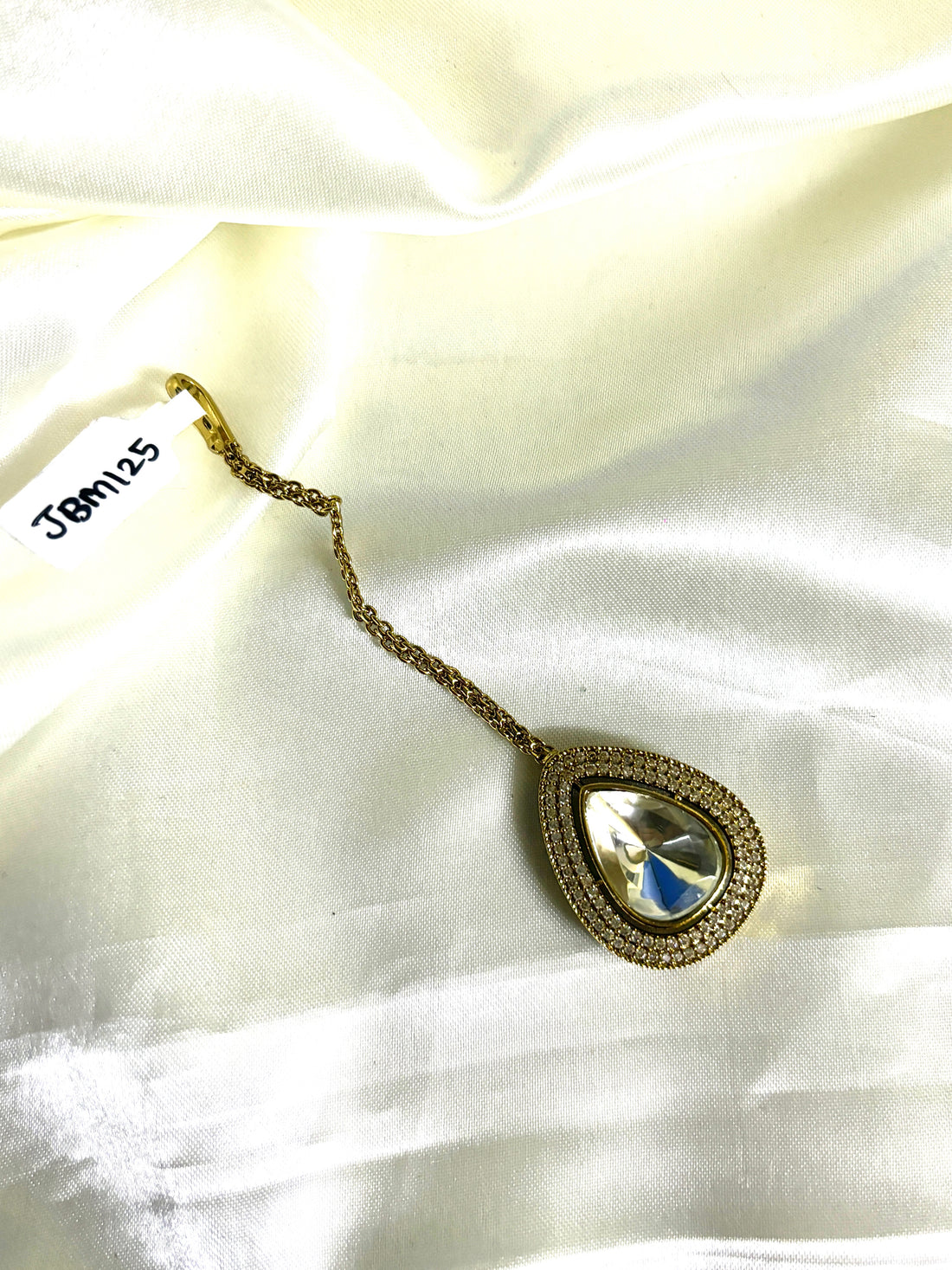 Minimal Polki Teardrop Maangtikka - Jewels by Meena