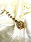 Lakshmi Bridal Antique Golden Maangtikka - Jewels by Meena