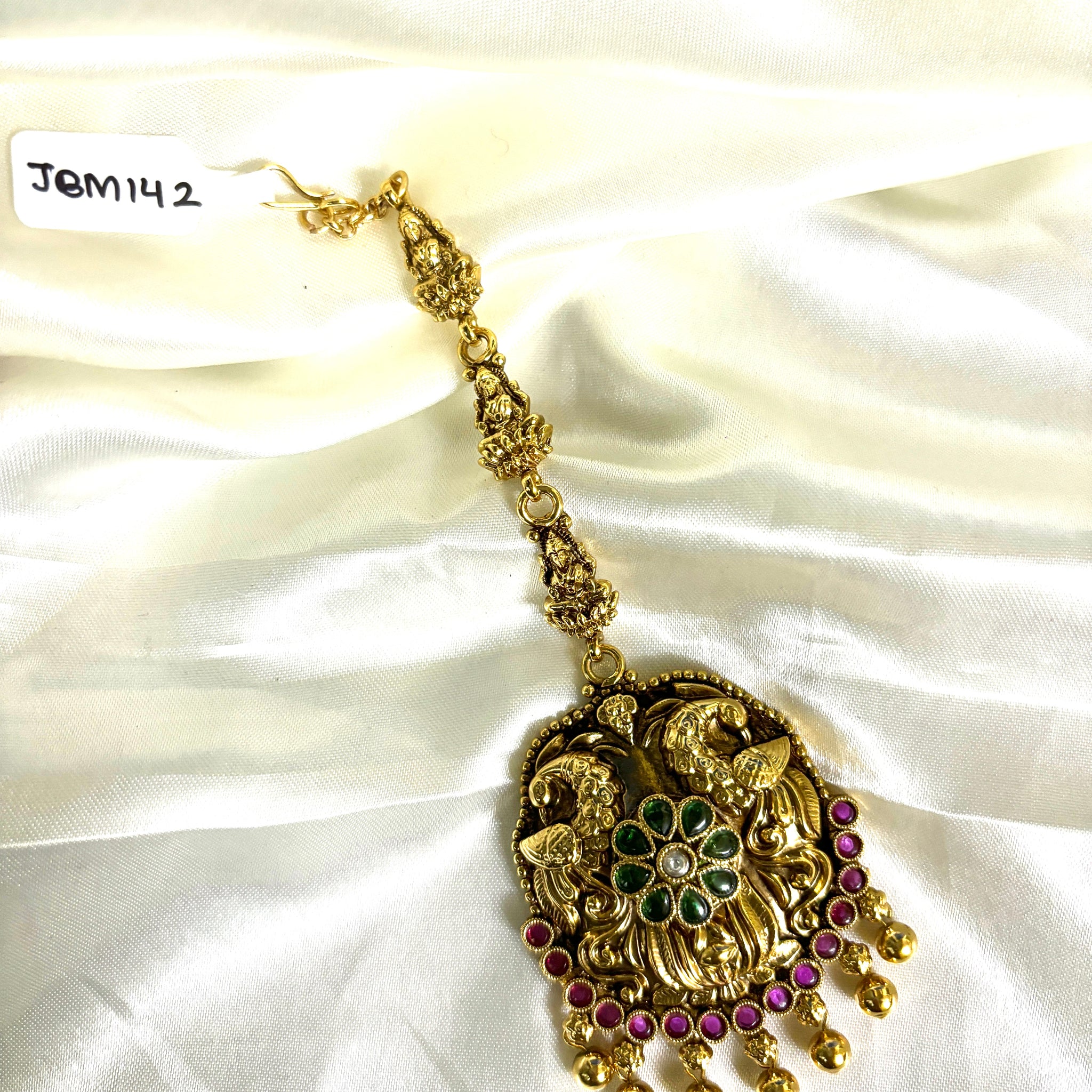 Peacock Lakshmi Kemp Bridal Maangtikka - Jewels by Meena