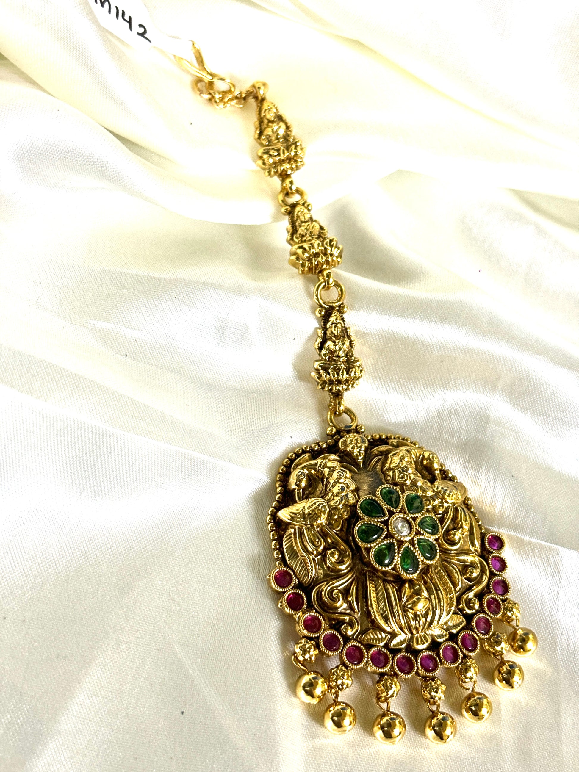 Peacock Lakshmi Kemp Bridal Maangtikka - Jewels by Meena