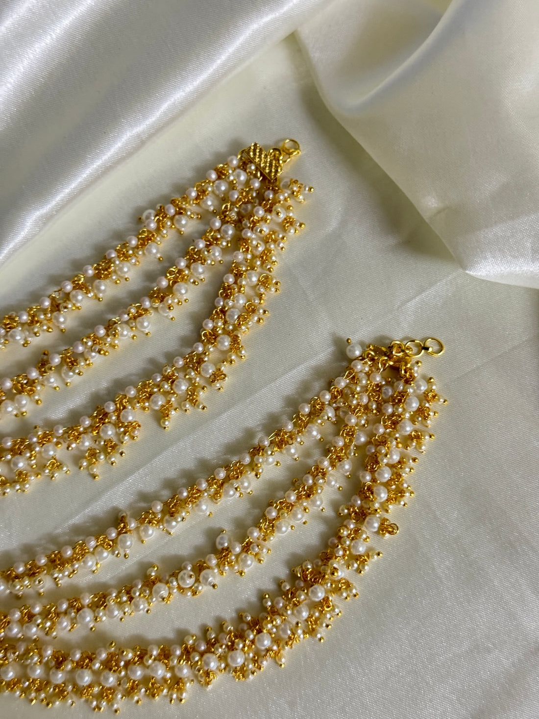 Traditional Pachi Kundan Pearls EarChain