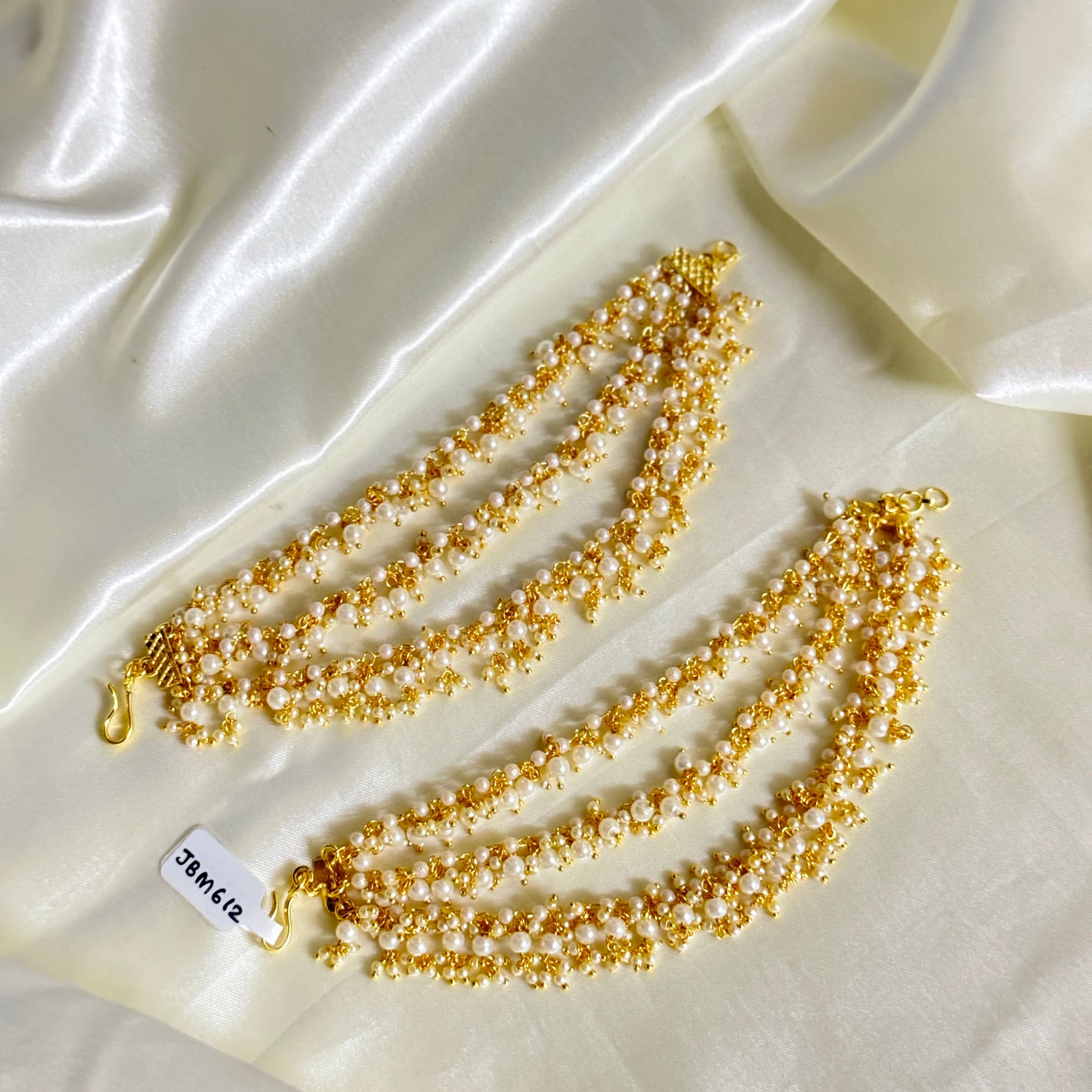 Traditional Pachi Kundan Pearls EarChain